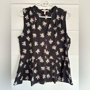 Floral Black Rebecca Taylor Sleeveless Top- Size 6